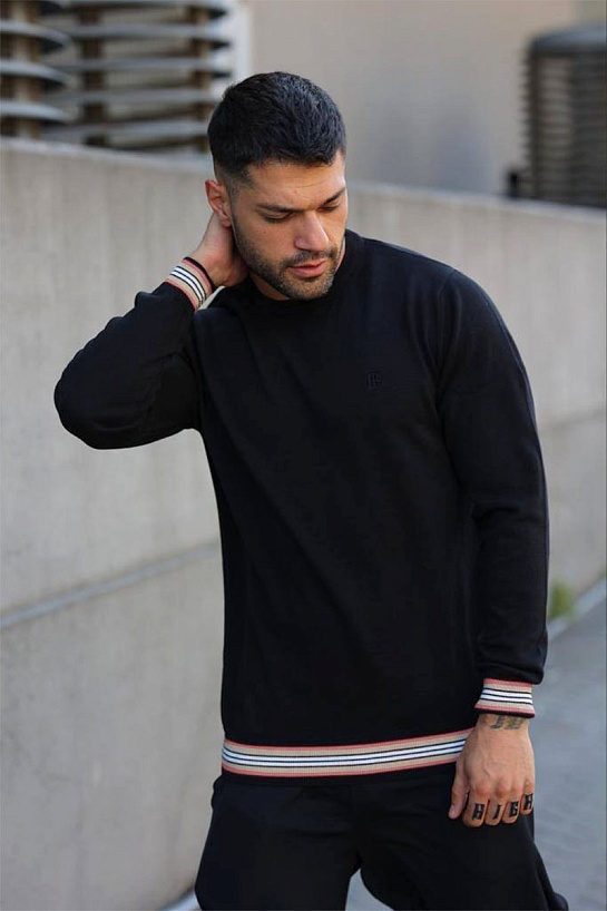 Мужской джемпер Burberry TB logo-embroidered - Black