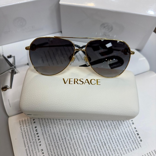 Солнцезащитные очки Versace Aviator - Grey / Gold