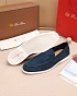 Мужские замшевые лоферы Loro Piana Summer Walk - Blue