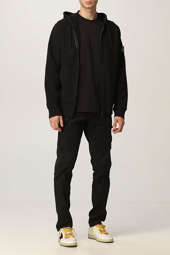 Мужская кофта чёрного цвета Stone Island compass-patch