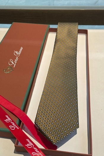 Галстук Loro Piana geometric logo-print premium - Brown   