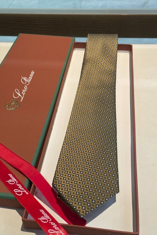 Галстук Loro Piana geometric logo-print premium - Brown