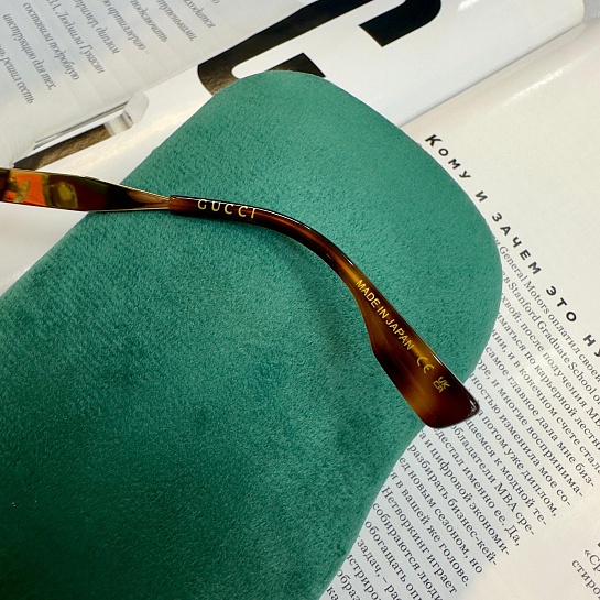 Солнцезащитные очки Gucci GG Navigator Frame - Green / Gold