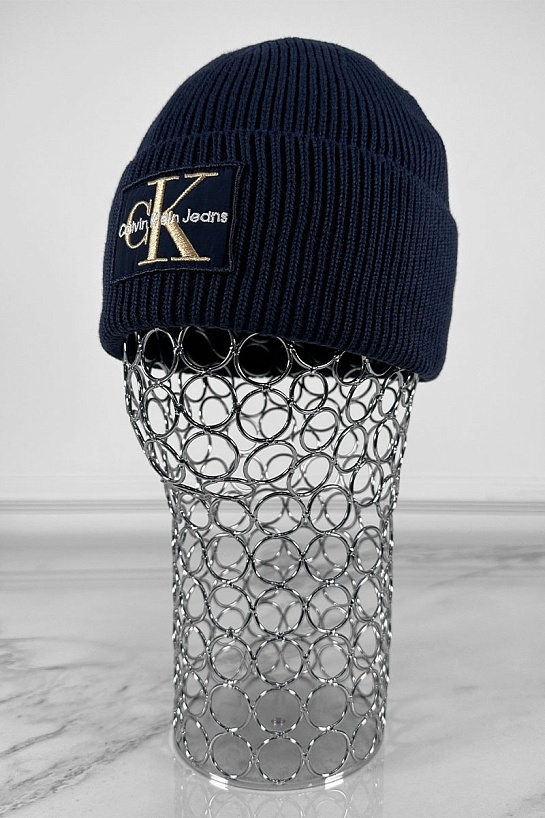 Синяя шапка Calvin Klein Jeans monologo patch