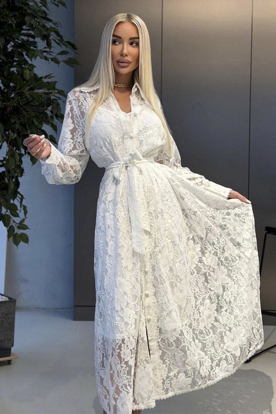 Женское кружевное платье белого цвета Zimmermann premium
