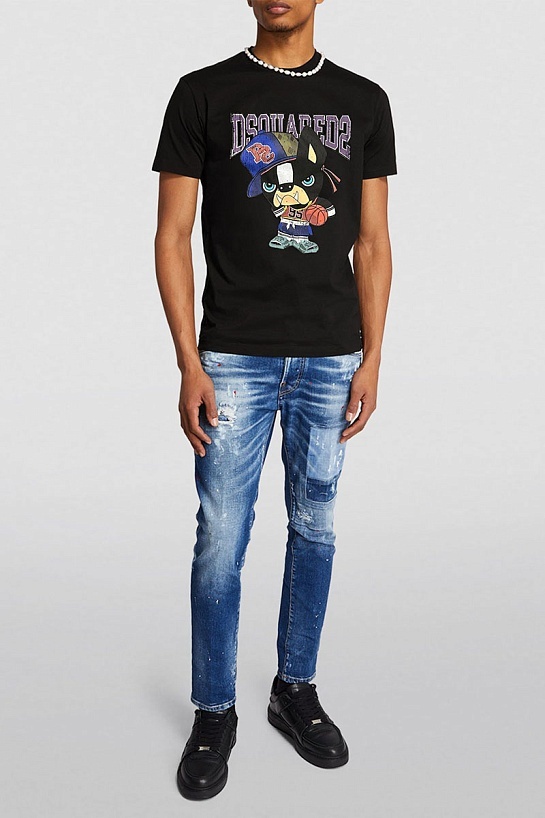 Футболка чёрного цвета Dsquared2 Angry Dog graphic-print