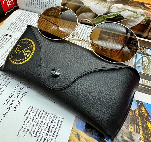 Солнцезащитные очки Ray-Ban Oval Metal - Brown   