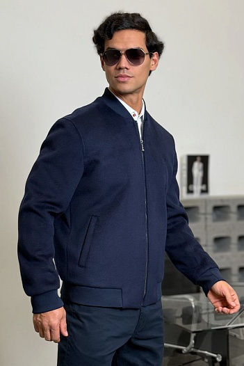 Мужской бомбер Loro Piana синего цвета   