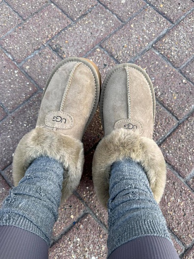 Женские ботинки с мехом UGG Mate Revival - Grey   