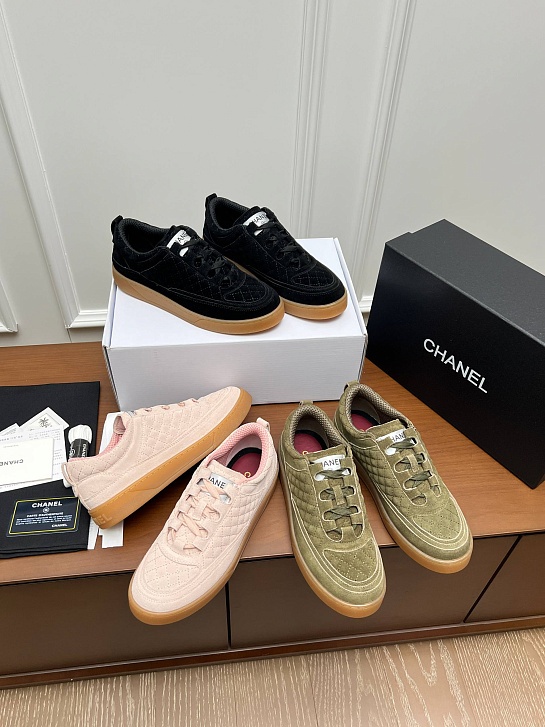 Женские замшевые кроссовки Chanel premium
