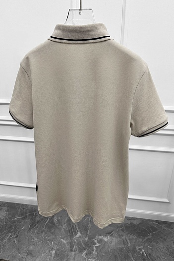 Бежевое поло Armani Exchange embroidered-logo   