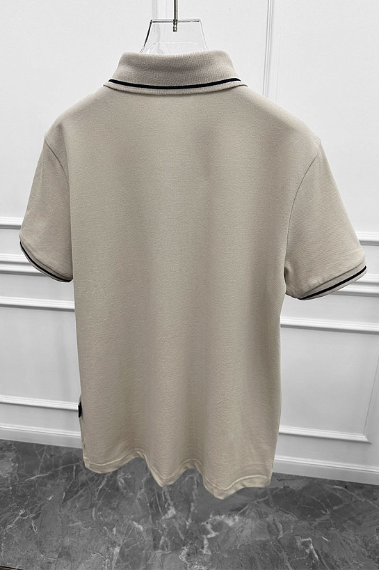 Бежевое поло Armani Exchange embroidered-logo