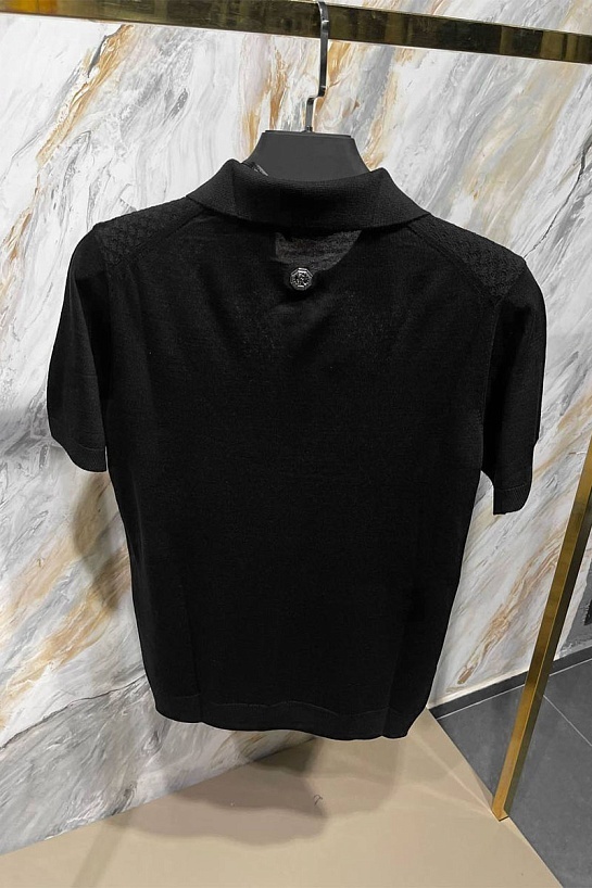 Мужское поло Stefano Ricci чёрного цвета