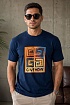 Мужская тёмно-синяя футболка Givenchy 4G logo print