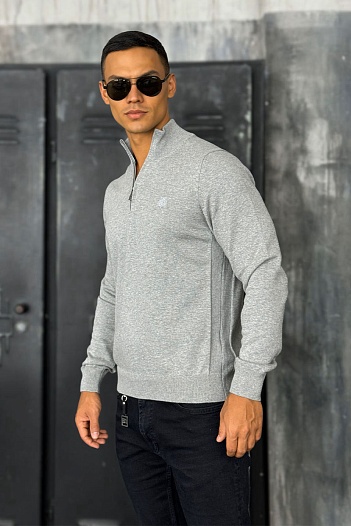 Мужская кофта Loro Piana zip neck - Grey   