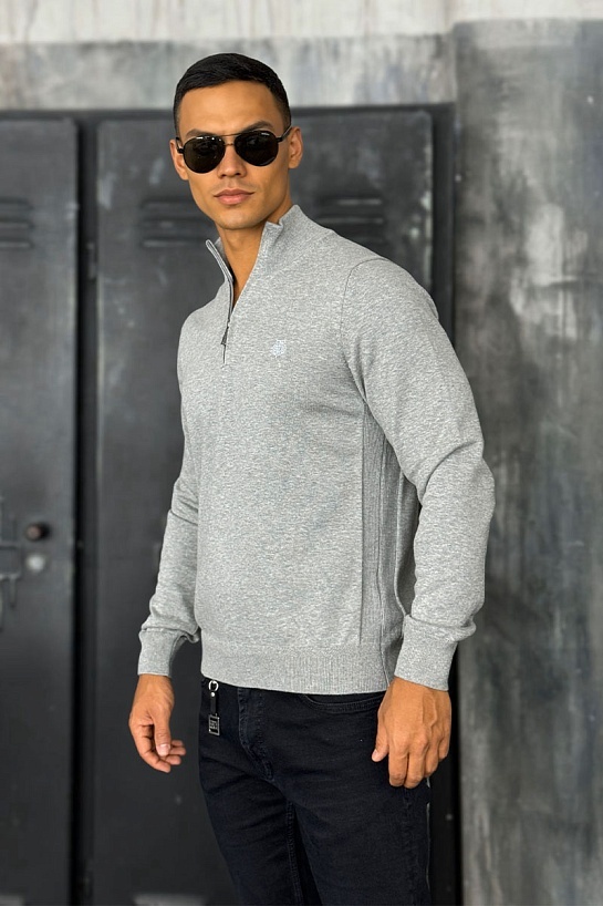 Мужская кофта Loro Piana zip neck - Grey