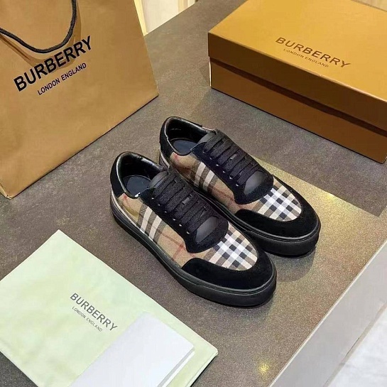 Комбинированные кроссовки Burberry Vintage Check