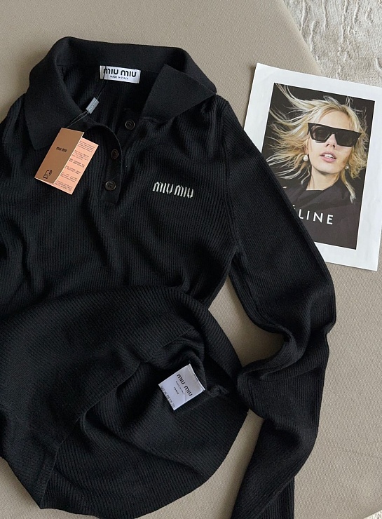 Женская чёрная кофта MIU MIU