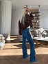 Синие женские джинсы клёш  Loro Piana premium