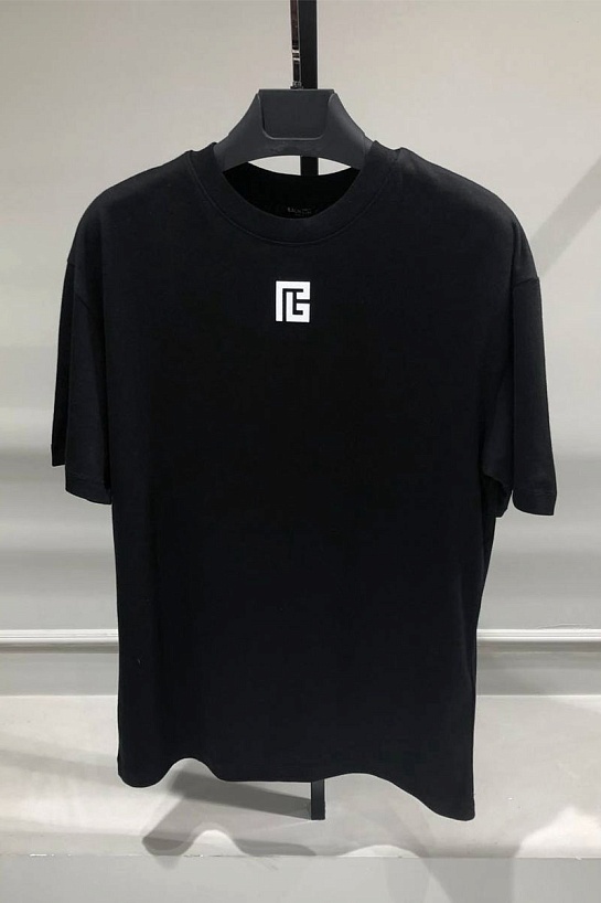 Футболка чёрного цвета Balmain Paris logo-print