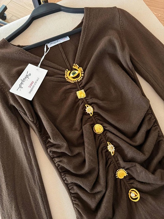 Женское трикотажное платье Schiaparelli Premium - Chocolate