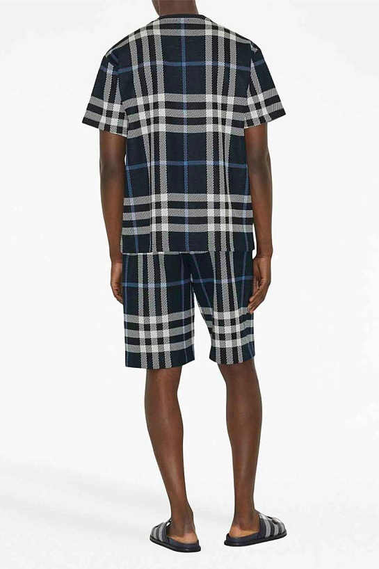 Футболка синего цвета Burberry check motif