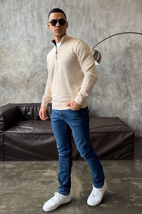 Мужской джемпер Hugo Boss бежевого цвета