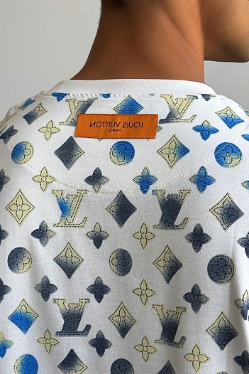Белая оверсайз футболка Louis Vuitton Monogram All-over   