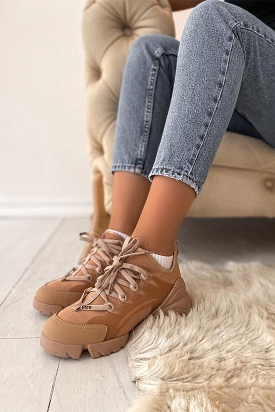 Женские кроссовки Dior D-Connect - Beige