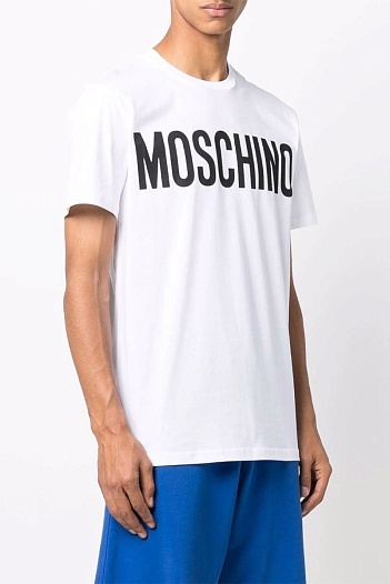 Белая оверсайз футболка Moschino logo-print   