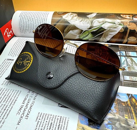 Солнцезащитные очки Ray-Ban Oval Metal - Brown   