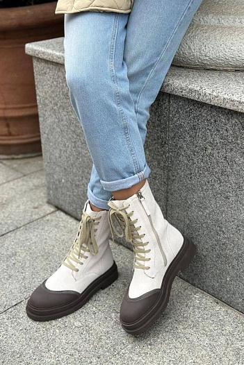 Женские ботинки Brunello Cucinelli Monil Chain - White   