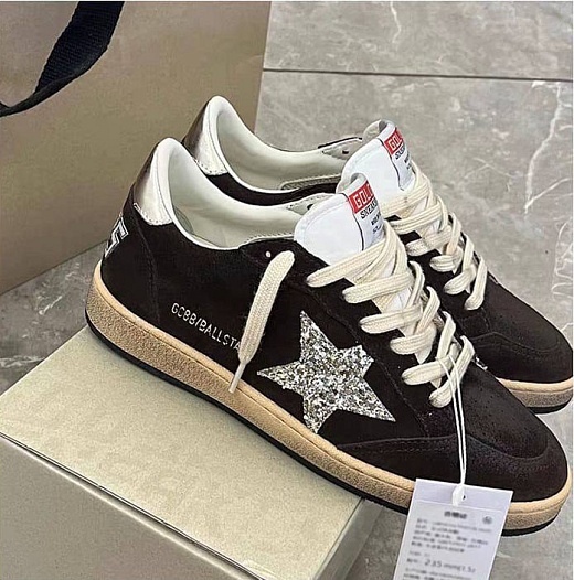 Женские кожаные кроссовки Golden Goose Ball Star premium   