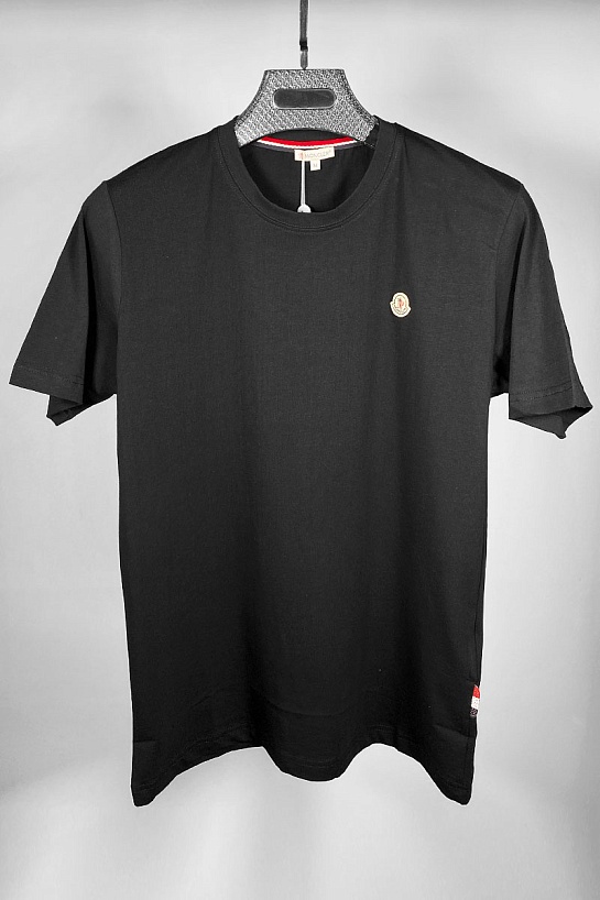 Брендовая мужская футболка Moncler чёрного цвета