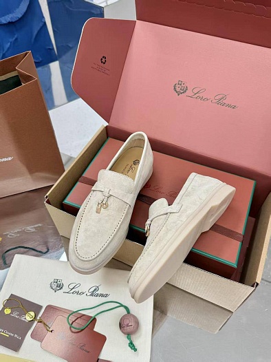 Женские замшевые лоферы Loro Piana Summer Charms Walk premium   