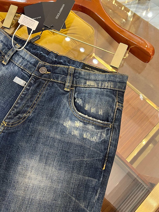 Мужские синие джинсы Dolce & Gabbana skinny fit Premium