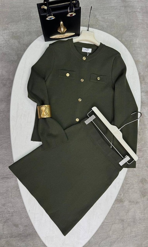 Женский костюм двойка Celine premium - Khaki