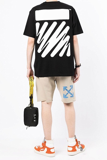 Оверсайз футболка Off-White Wave Diag print - Black   