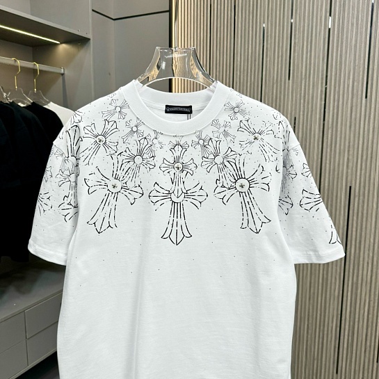 Белая оверсайз футболка Chrome Hearts Premium