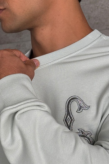 Мужской серый свитшот Dior CD Interlaced   