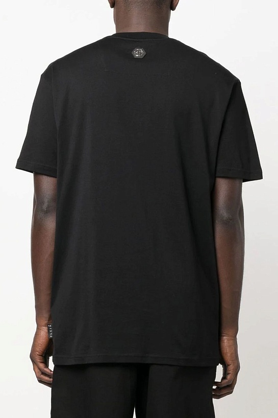 Чёрная оверсайз футболка со стразами Philipp Plein The Skull