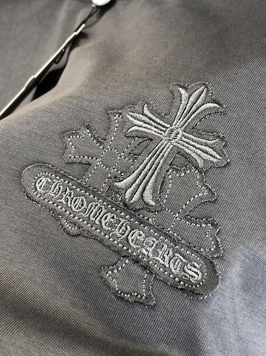 Серая оверсайз футболка Chrome Hearts Premium