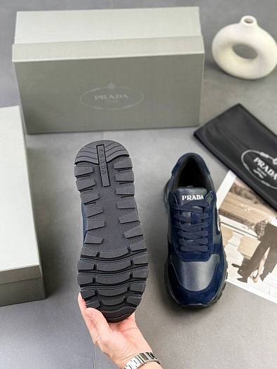 Мужские кроссовки Prada logo-plaque - Navy   