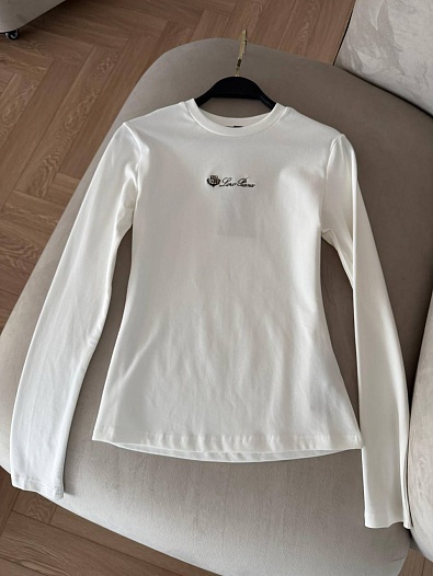 Женский базовый лонгслив Loro Piana Premium - White   