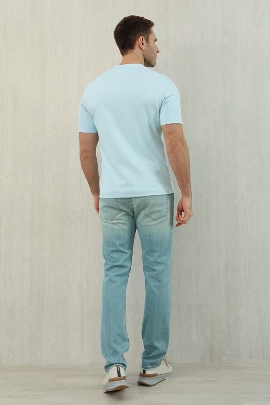 Мужская голубая футболка Brunello Cucinelli Premium