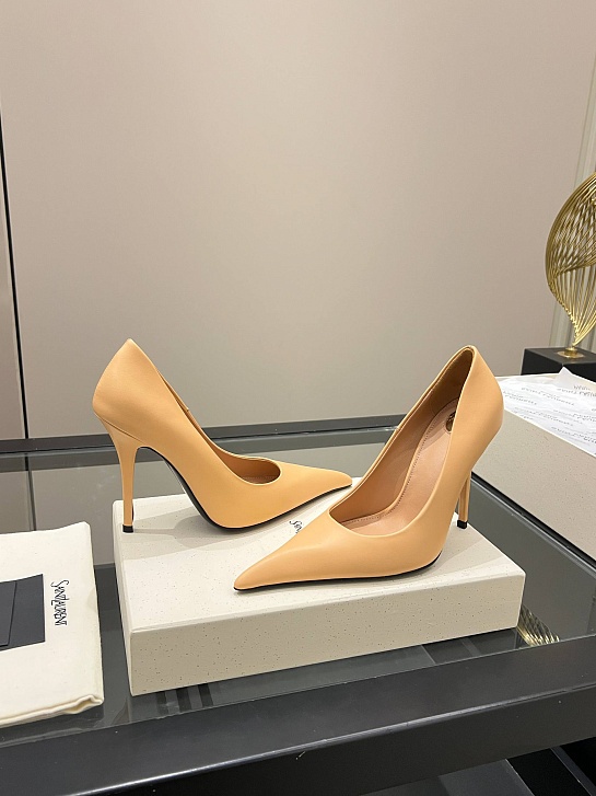 Женские кожаные туфли на каблуке Yves Saint Laurent premium