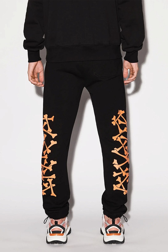 Мужские чёрные штаны Amiri Bones logo-print