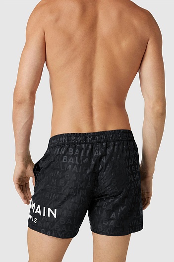 Мужские чёрные шорты Balmain Paris   