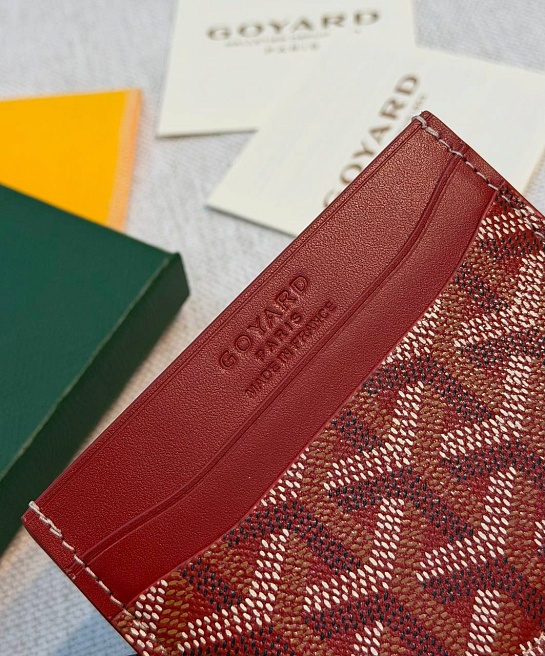 Кожаный кардхолдер Goyard Saint Sulpice premium 10.5x7 см