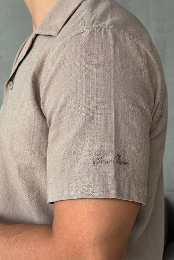 Мужская рубашка Loro Piana бежевого цвета   